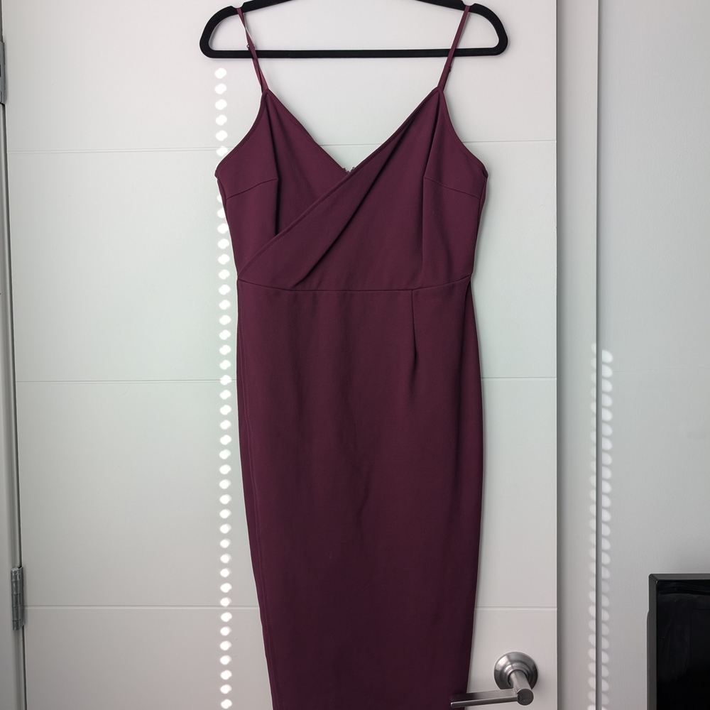 Lulu's Deep Purple Spaghetti Strap Midi Dress
